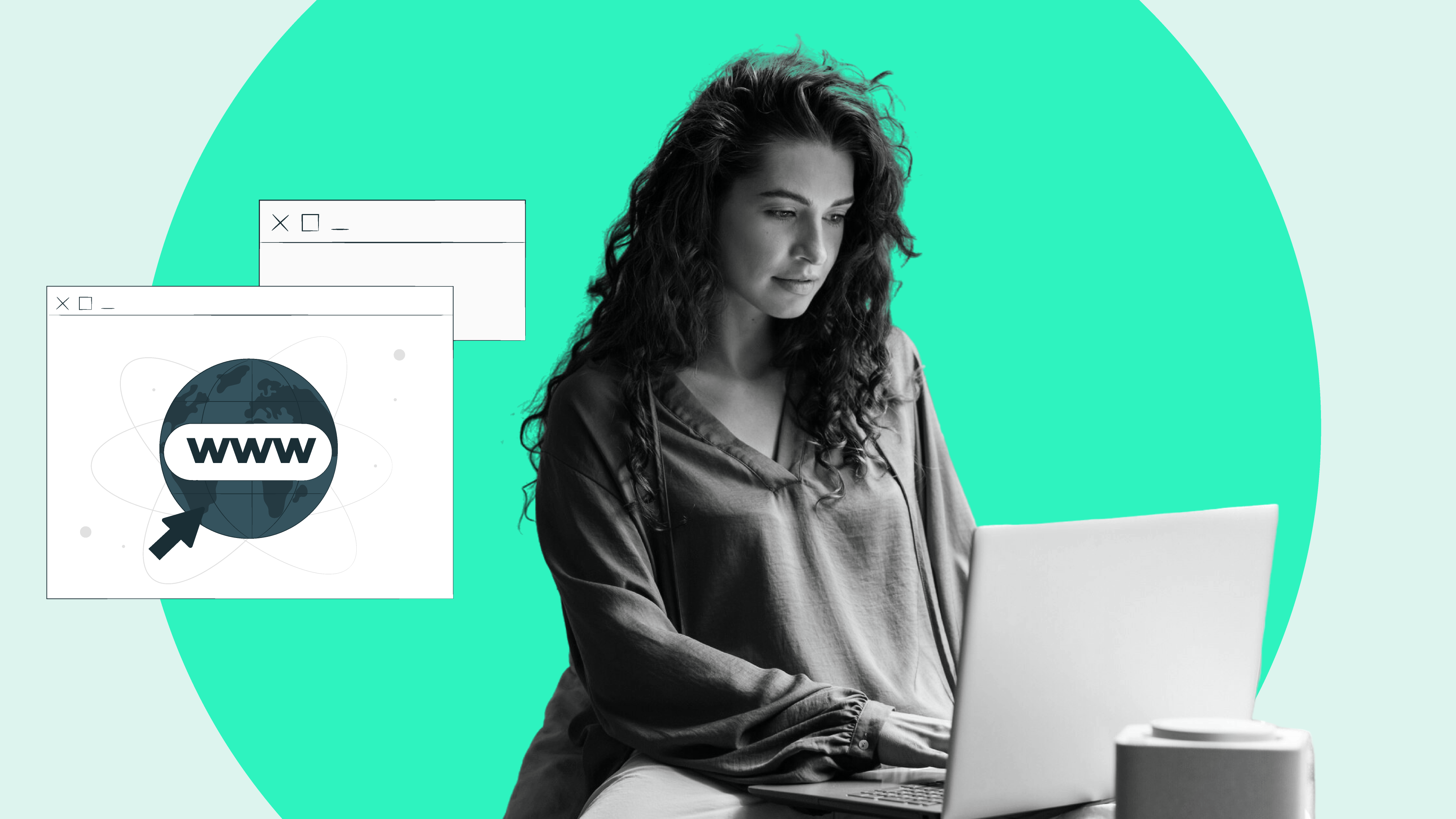 Image of woman domain flipping from her laptop